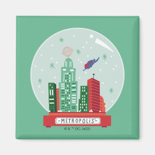 Superman Metropolis Snow Globe Graphic Magnet