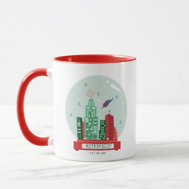 Superman Metropolis Snow Globe Graphic Mug (Left)