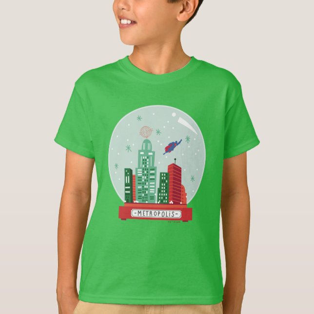 Superman Metropolis Snow Globe Graphic T-Shirt (Front)