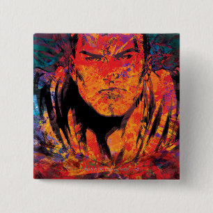 Superman Orange Grunge Pinback Button