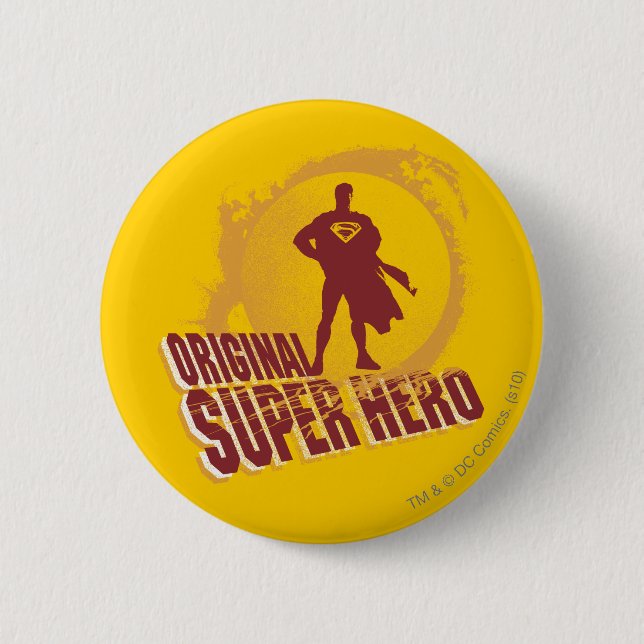 Superman Original Super Hero Pinback Button (Front)