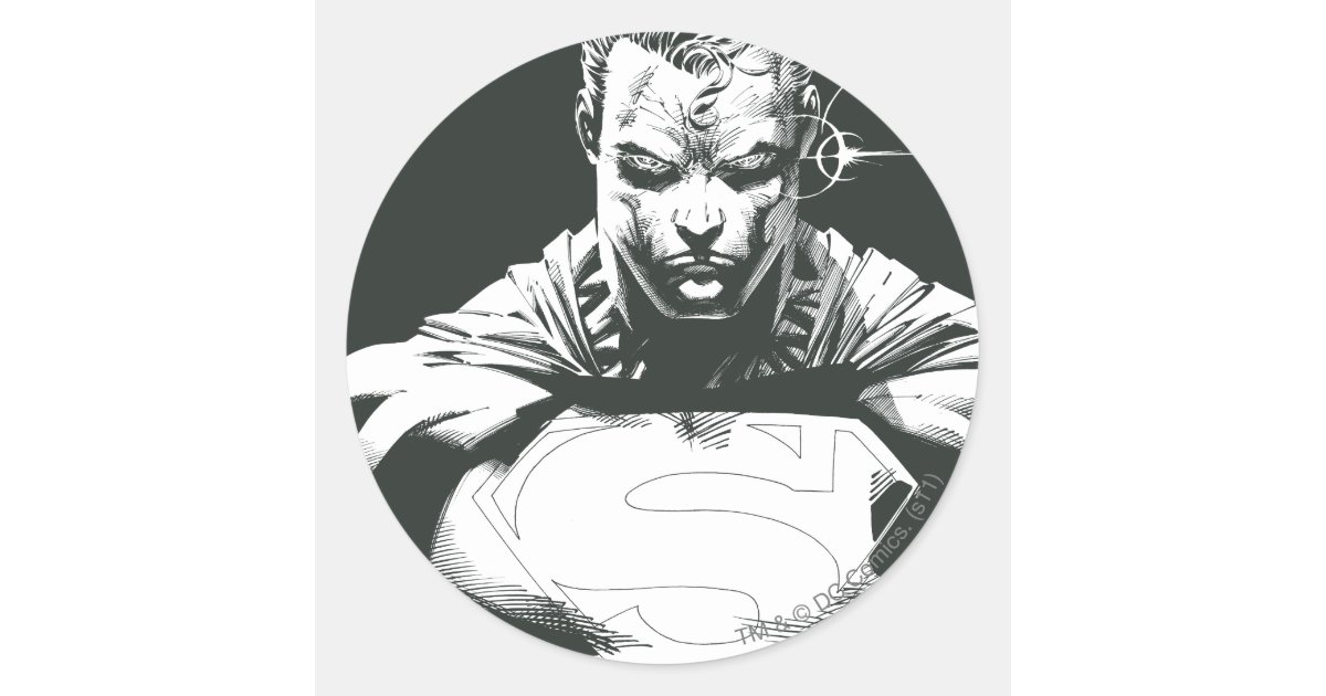 Superman Outline Classic Round Sticker | Zazzle