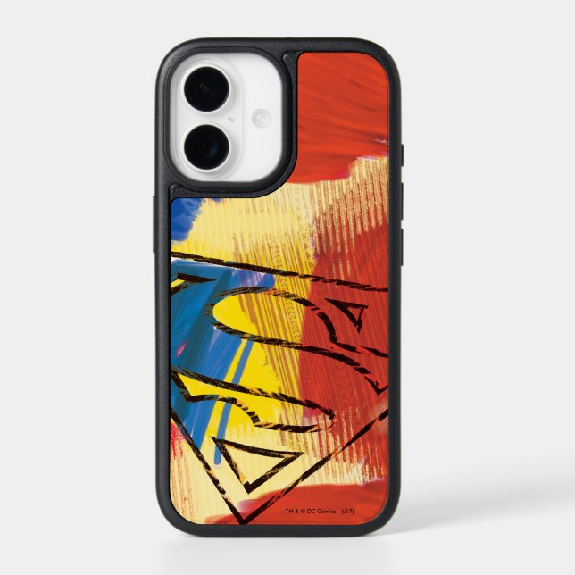 Superman Painted Logo Otterbox iPhone Case (Back)