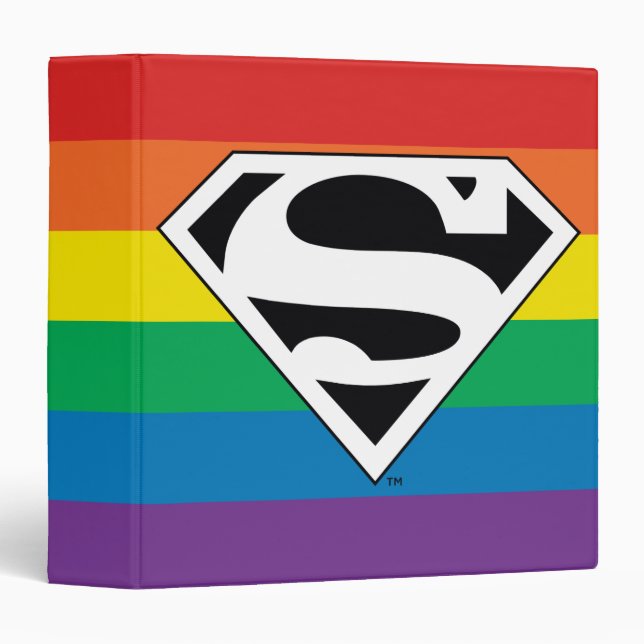 Superman Rainbow Logo 3 Ring Binder (Front/Spine)