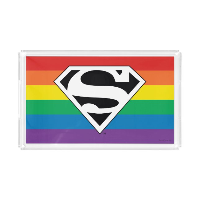 Superman Rainbow Logo Acrylic Tray (Front)