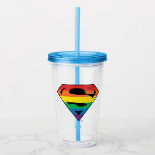 Superman Rainbow Logo Acrylic Tumbler