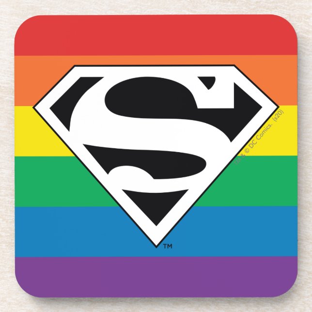 Superman Rainbow Logo Beverage Coaster (Front)