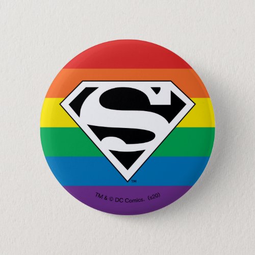 Superman Rainbow Logo Button