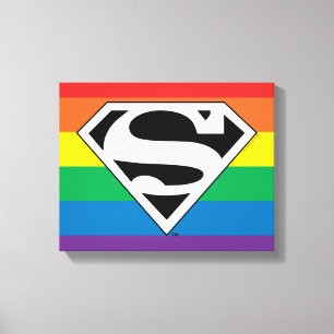 Superman Rainbow Logo Canvas Print