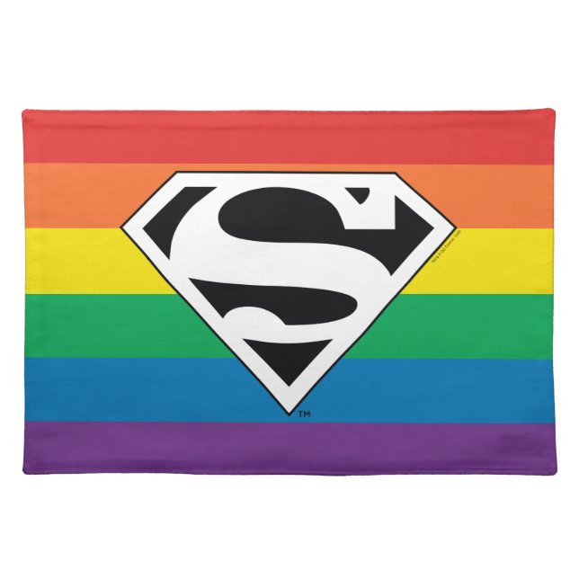 Superman Rainbow Logo Cloth Placemat (Front)
