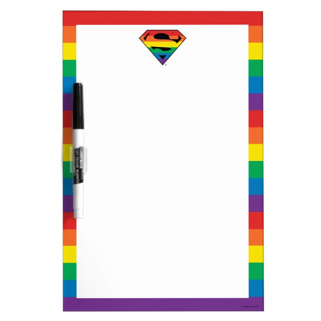 Superman Rainbow Logo Dry Erase Board (Front)