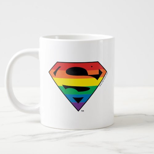 Superman Rainbow Logo Giant Coffee Mug
