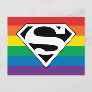 Superman Rainbow Logo Invitation Postcard