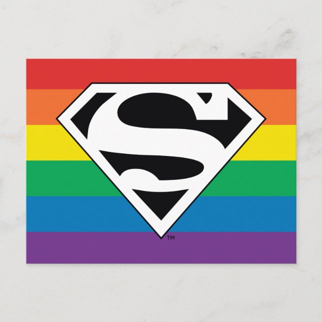 Superman Rainbow Logo Invitation Postcard (Front)