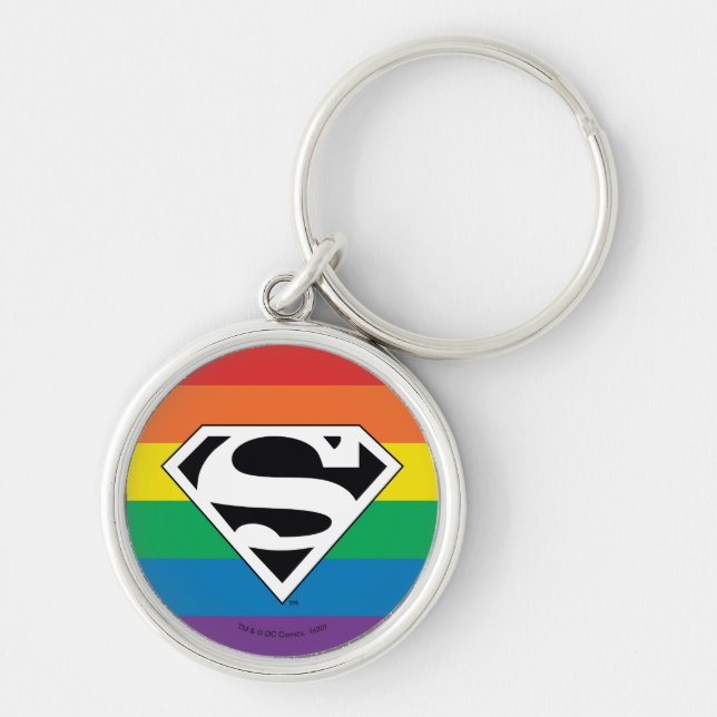 Superman Rainbow Logo Keychain (Front)