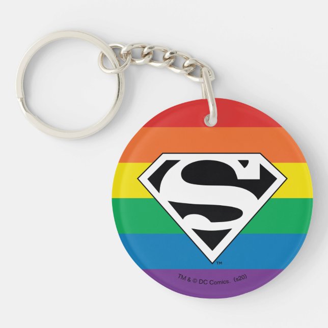 Superman Rainbow Logo Keychain (Front)
