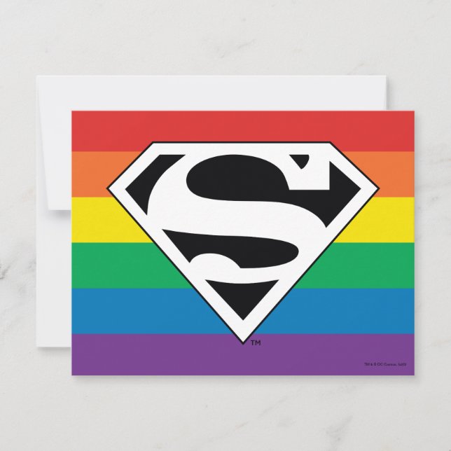 Superman Rainbow Logo Note Card (Front)