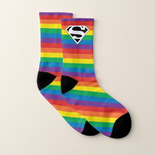 Superman Rainbow Logo Socks