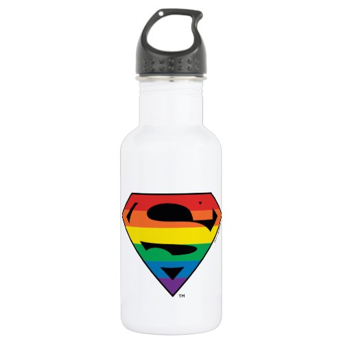 Superman Rainbow Logo Stainless Steel Water Bottle