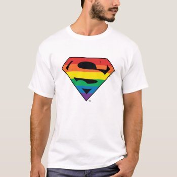 Superman Rainbow Logo T-shirt by justiceleague at Zazzle