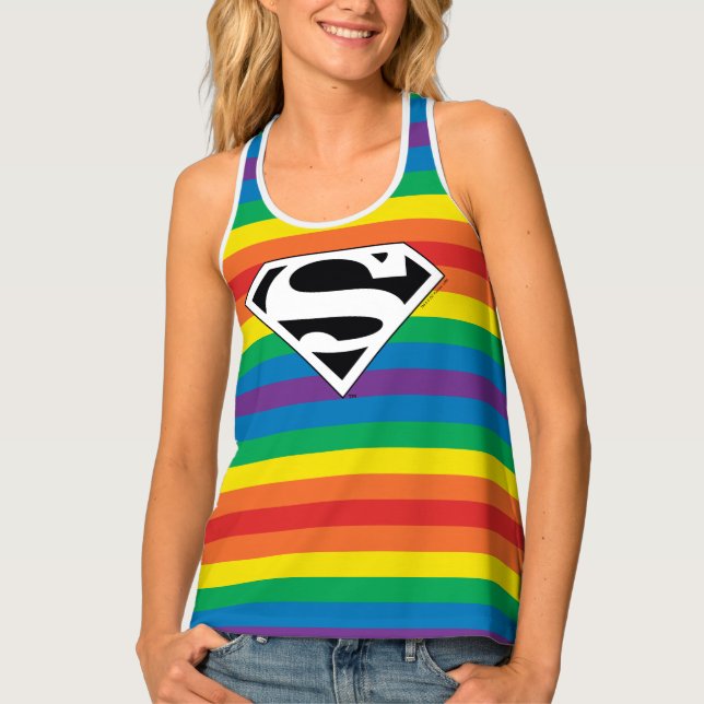 Superman Rainbow Logo Tank Top (Front)