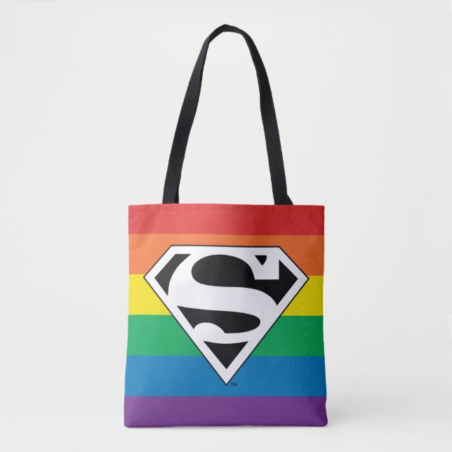 Superman Rainbow Logo Tote Bag (Front)