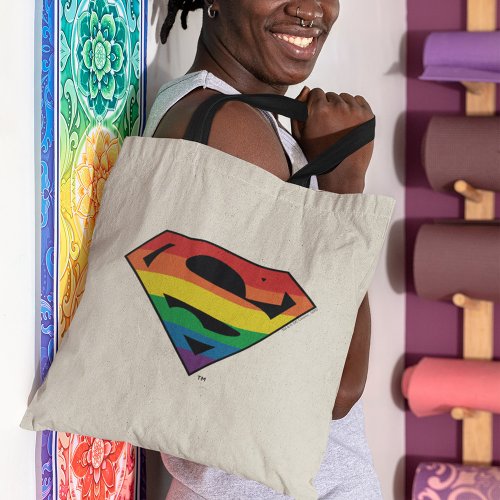 Superman Rainbow Logo Tote Bag