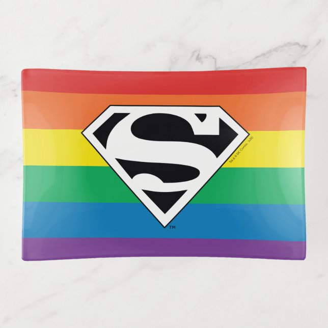 Superman Rainbow Logo Trinket Tray (Front)