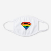 Superman Rainbow Logo White Cotton Face Mask (Front)