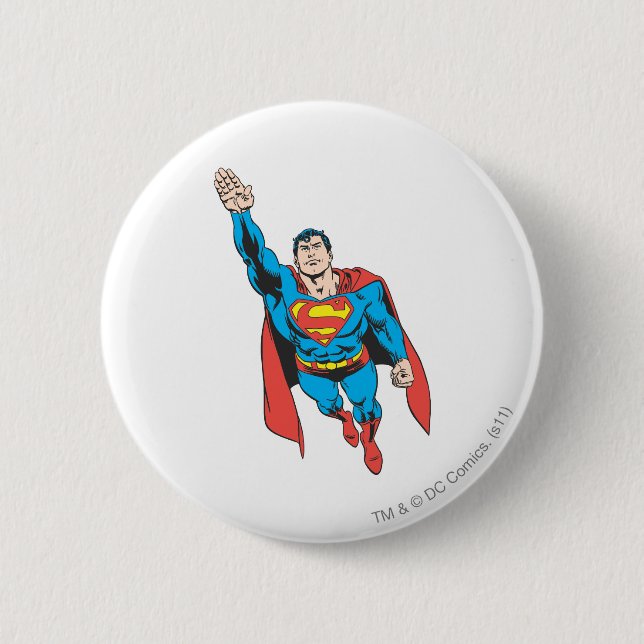 Superman Right Arm Raised Button (Front)
