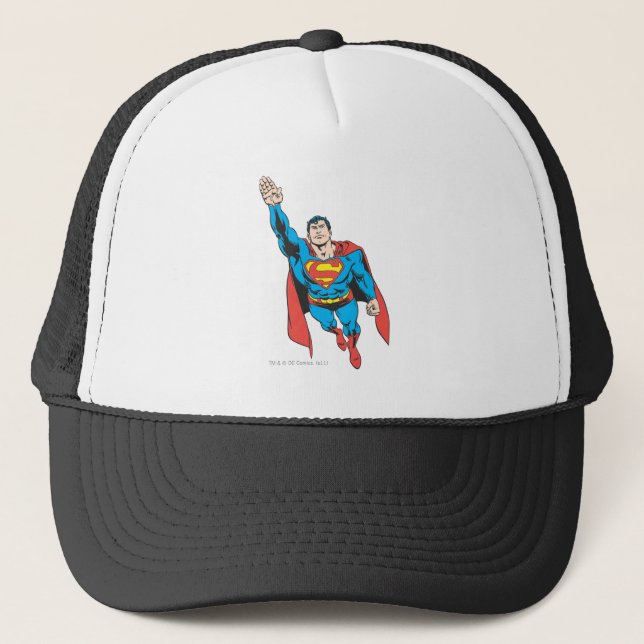 Superman Right Arm Raised Trucker Hat (Front)