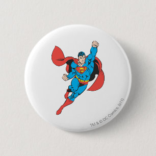Superman Right Fist Raised Button