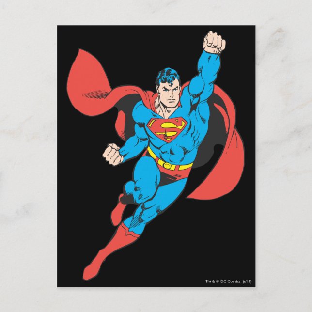 Superman Right Fist Raised Postcard (Front)