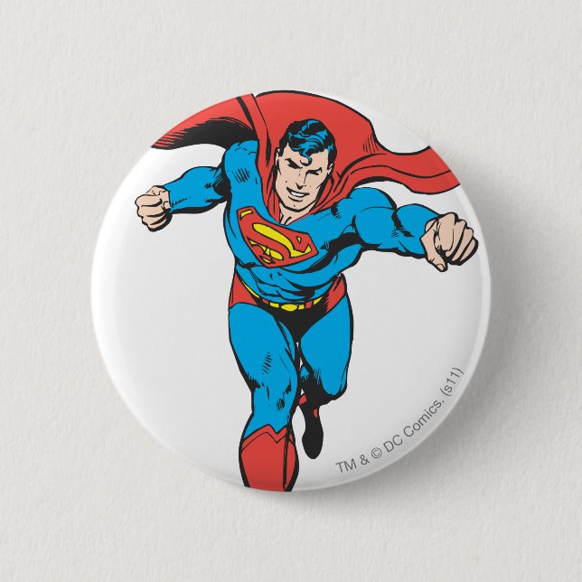 Superman Runs Forward 2 Button (Front)