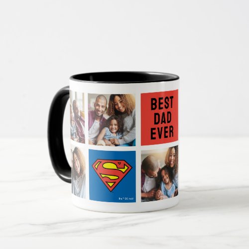 Superman S_Shield Best Dad Photo Collage Mug