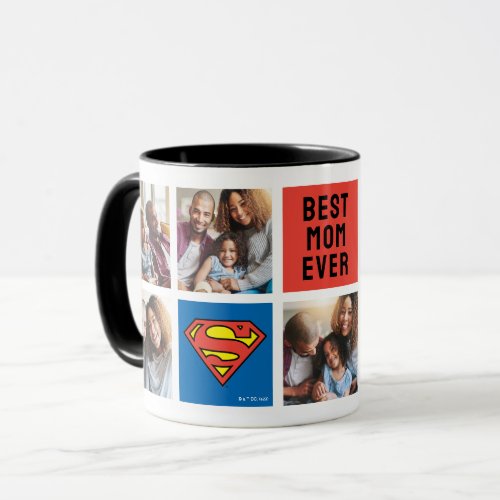 Superman S_Shield Best Mom Photo Collage Mug