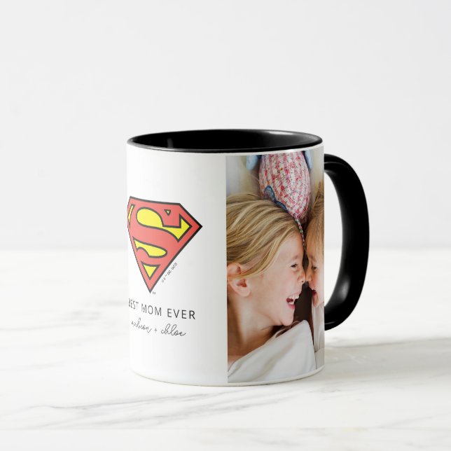 Superman S-Shield | Best Mom Photo Mug (Front Right)