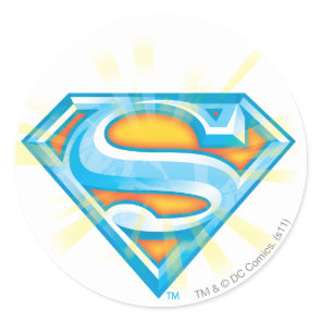 Superman S-Shield | Blue and Orange Logo Classic Round Sticker