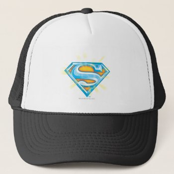Superman S-shield | Blue And Orange Logo Trucker Hat by superman at Zazzle