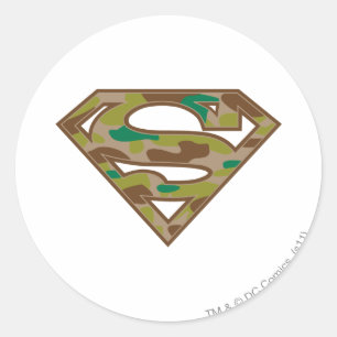 Superman S-Shield   Camouflage Logo Classic Round Sticker