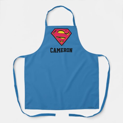 Superman S_Shield  Classic Logo 2  Add Your Name Apron