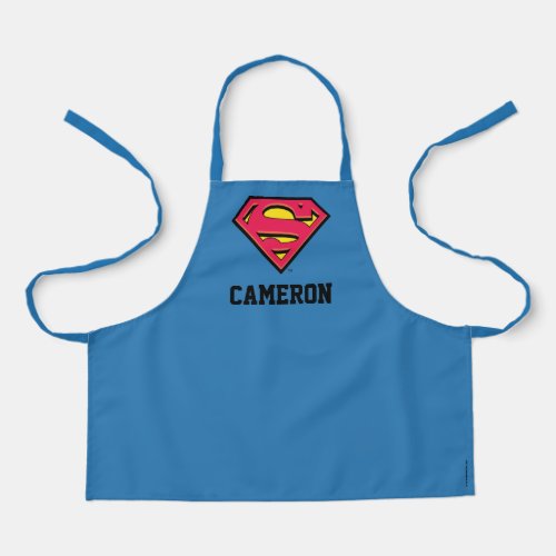 Superman S_Shield  Classic Logo 2  Add Your Name Apron