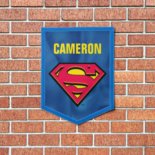 Superman S_Shield  Classic Logo  Add Your Name Pennant