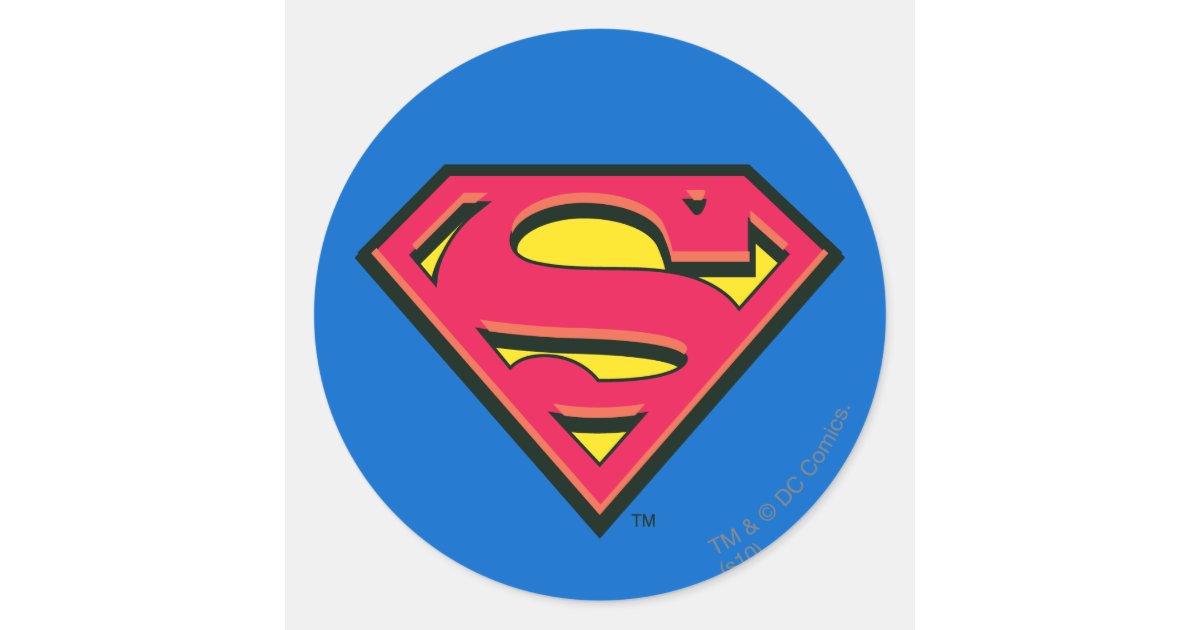 Superman S Shield Classic Logo Classic Round Sticker Zazzle Com