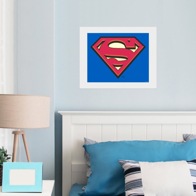 Superman S-Shield | Classic Logo Foil Prints (In Situ (Bedroom))