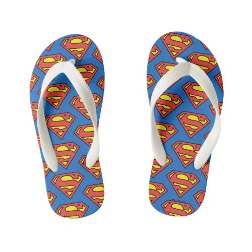 Superman S_Shield  Classic Logo Kids Flip Flops