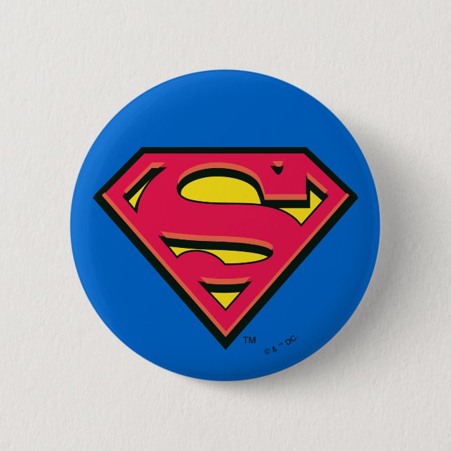 Superman S-Shield | Classic Logo Pinback Button (Front)