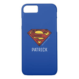 Superman S-Shield | Darkened Red Logo | Add Name iPhone 8/7 Case