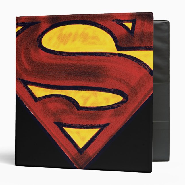 Superman S-Shield | Darkened Red Logo Binder (Front/Inside)