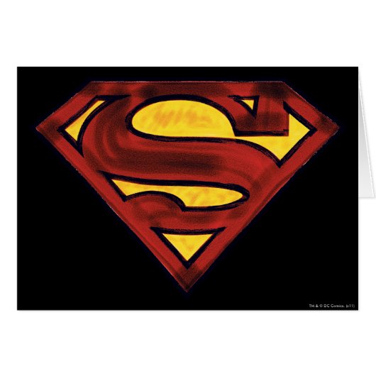 Superman S-Shield | Darkened Red Logo Cards (Front Horizontal)